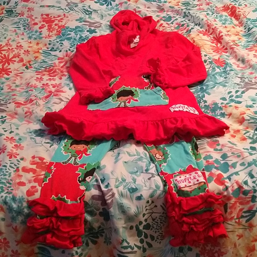 Ruffle Girl Christmas outfit